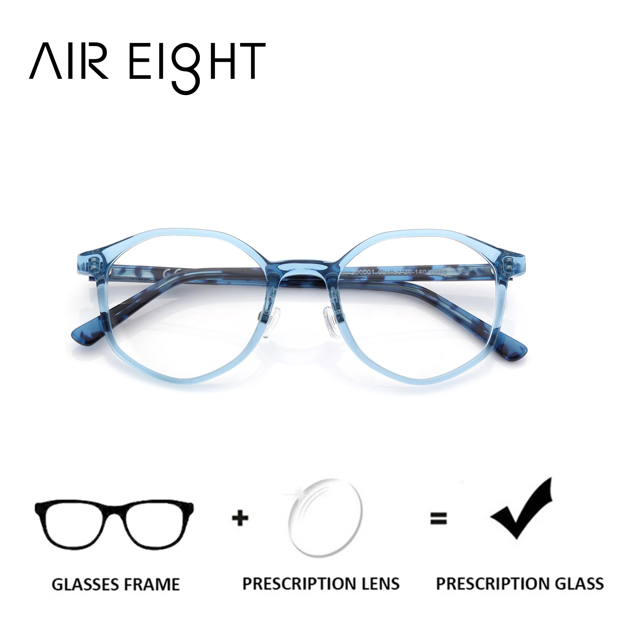 

AIR EIGHT Round Custom Prescription Glasses Acetate Spectacles For Unisex Photochromic Progressive Optical Eyewear