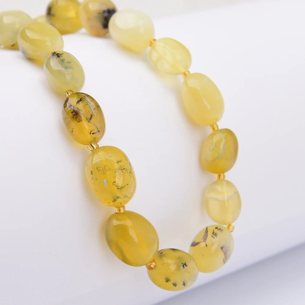 APDGG 2 Strands Natural Yellow Opal Smooth Irregular Nugget Loose Beads 15.5'' Jewelry Making Accessories