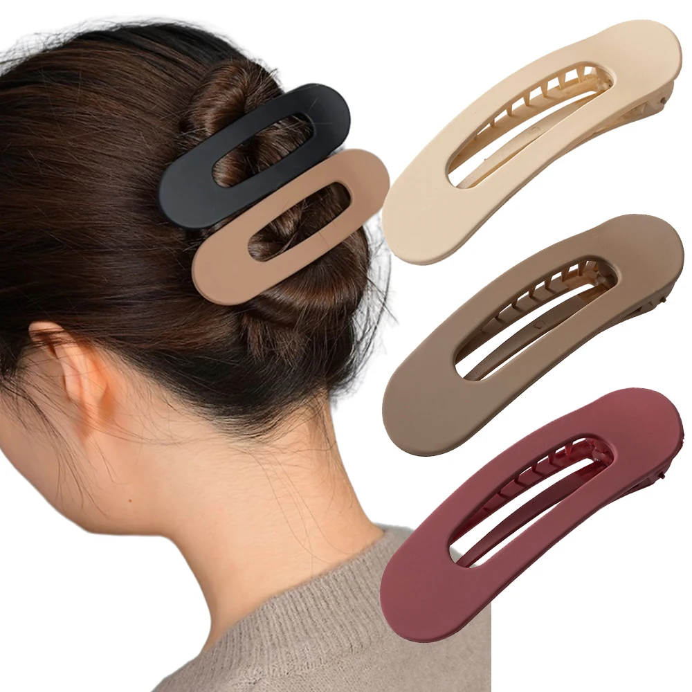 Korean Frosted Large Hair Clips For Women Girl Hair Accesories Fashion Color Solid Acrylic Hairpins Toothed Non-slip BB Barrette