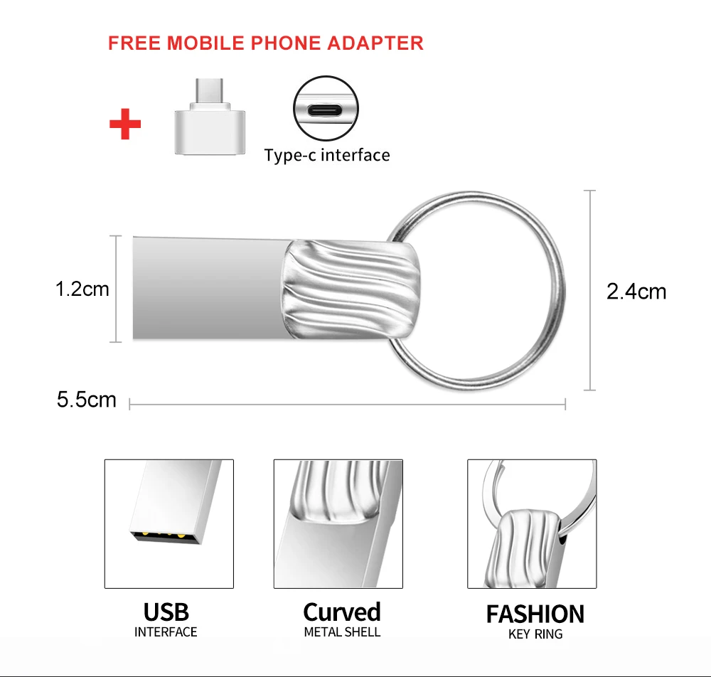 Zsuit 10pcs แฟลชไดรฟ์ USB 4G 8G ไดรฟ์ปากกา 3.0 กันน้ําโลหะ Pendrive 16GB Memory Stick ฟรีโลโก้ Cel USB Type-C U Disk