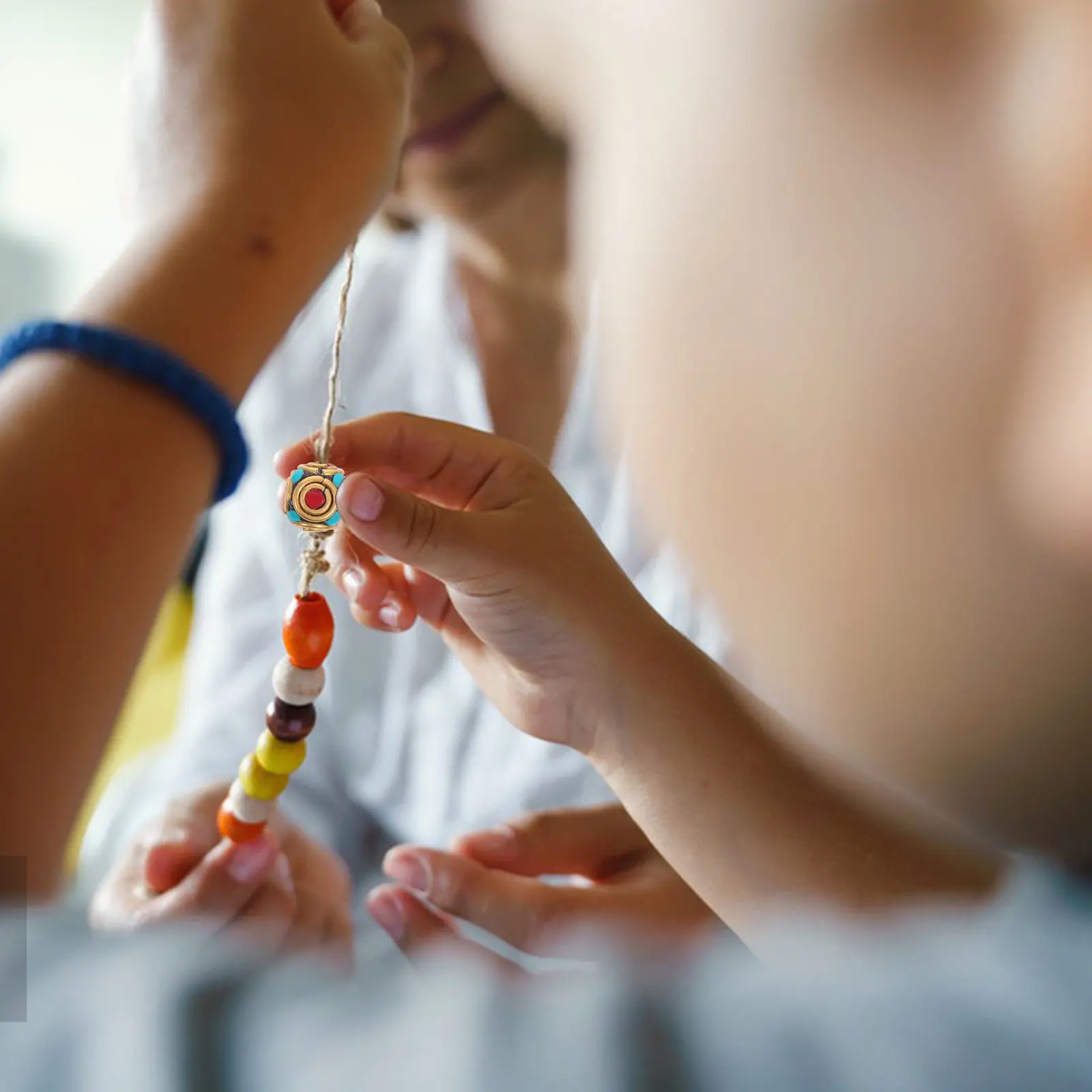 

12Pcs Buddhist Crafts DIY Beads - Authentic Nepalese Style Metal Spacer Beads for Jewelry Making Spiritual Bracelet and Necklace