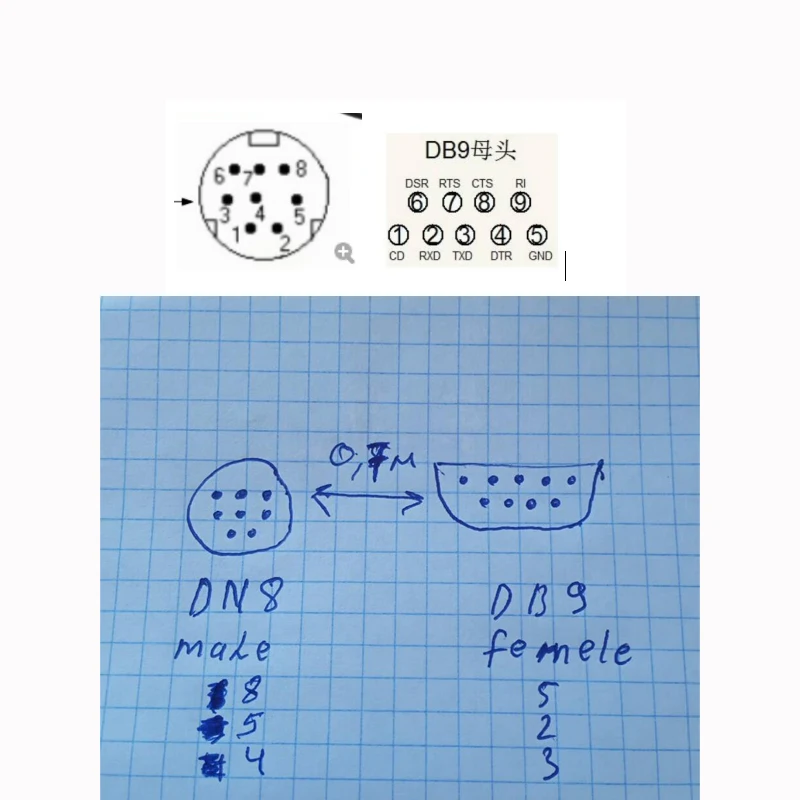 8Pin Male To DB9 Fe…