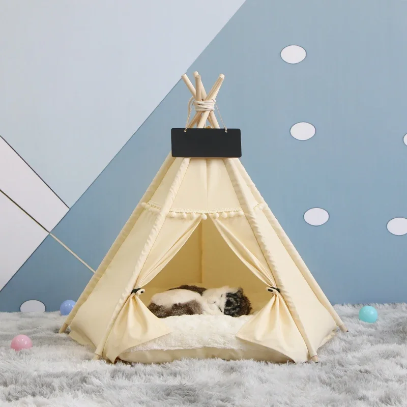 yyhcPet tent four seasons universal cat kennel doghouse summer pet bed removable and washable closed indoor cat house cat house