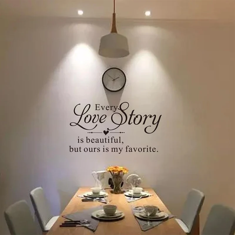 كل قصة حب جميلة، ولكننا المفضلة لدي - ملصقات حائط من الفينيل المنحوتة، حروف، اقتباسات، ملصقات نصية، ديكور منزلي