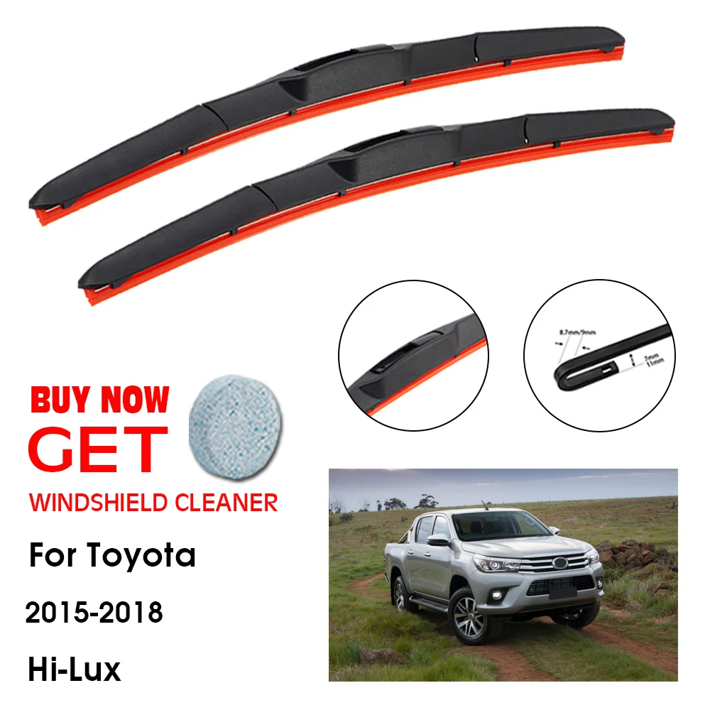 

Car Wiper Blade For Toyota Hi-Lux 21"+19" 2015-2018 Front Window Washer Windscreen Windshield Silica Gel Wiper Blades Accessorie