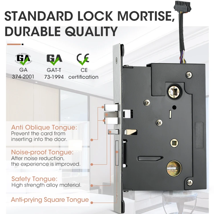 Locstar Activ- Mortaise de porte numérique électronique sans fil, code de carte RFID, clavier tactile, dent bleue TTlock, serrure intelligente d'hôtel