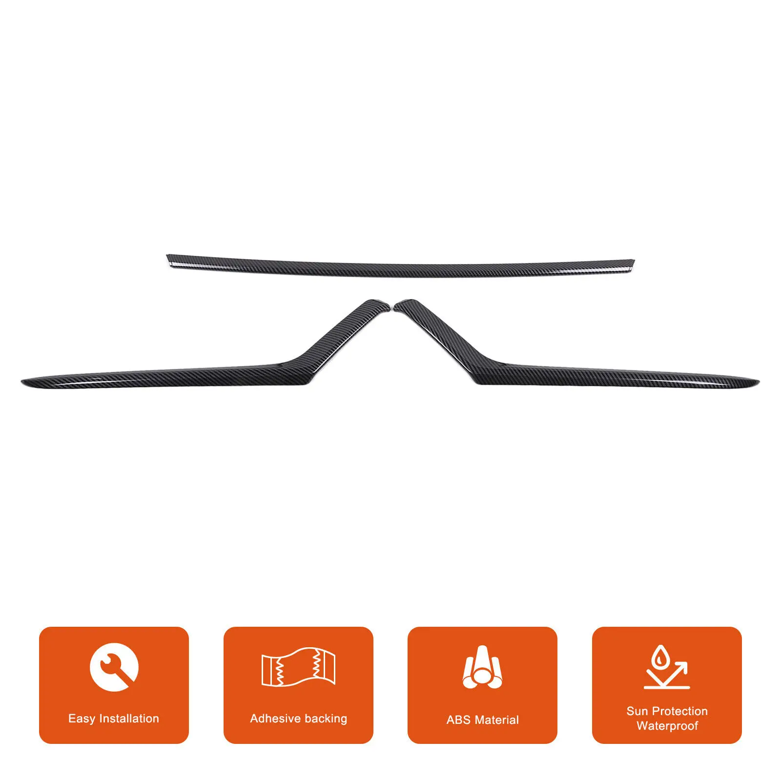 ABS ألياف الكربون سيارة الجبهة هود قطاع الكسوة لتويوتا جراند هايلاندر 2024-2025 سيارة الخارجي طقم ديكور اكسسوارات