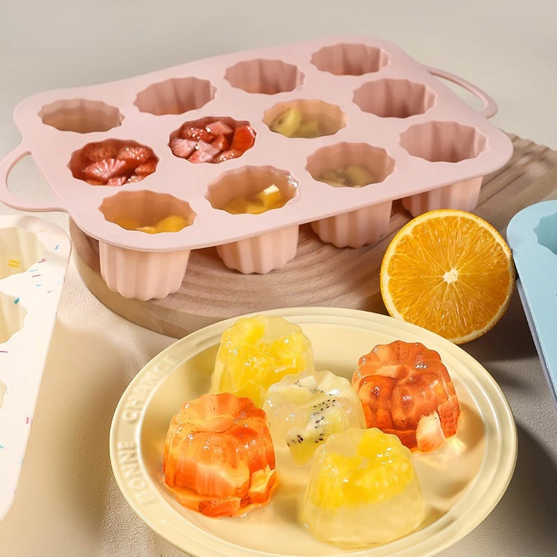 Il nuovo 12 Stampo in silicone consecutive Stampo per cioccolato Torta da forno Pizzo Piccola teglia cilindrica per mousse Stampi per gelatina budino