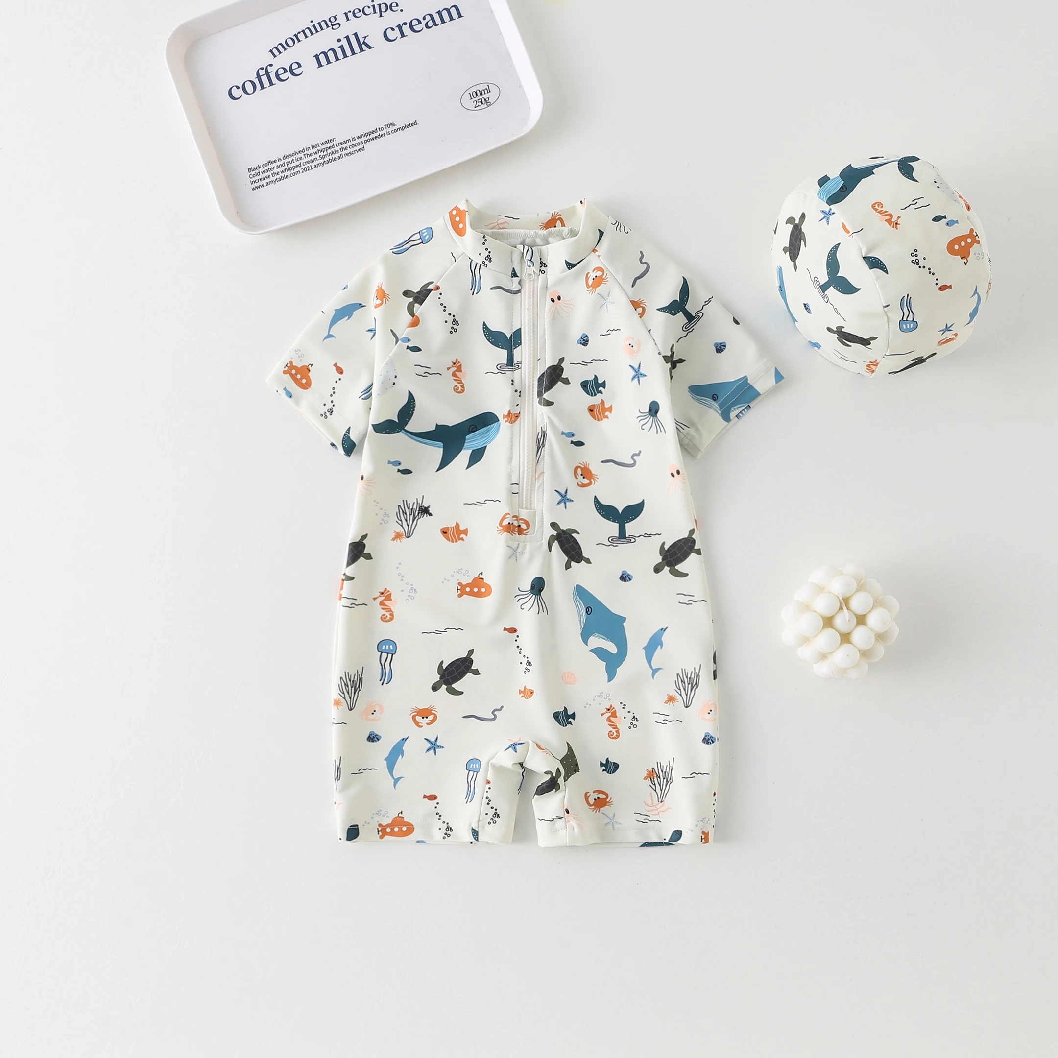 

Baby Swimsuit Baby Boys Sunsuit Baby Girls One-Piece Swimming Wear Kids Bathing Suit Child Beach UV Protection Clothes Size 2-9Y
