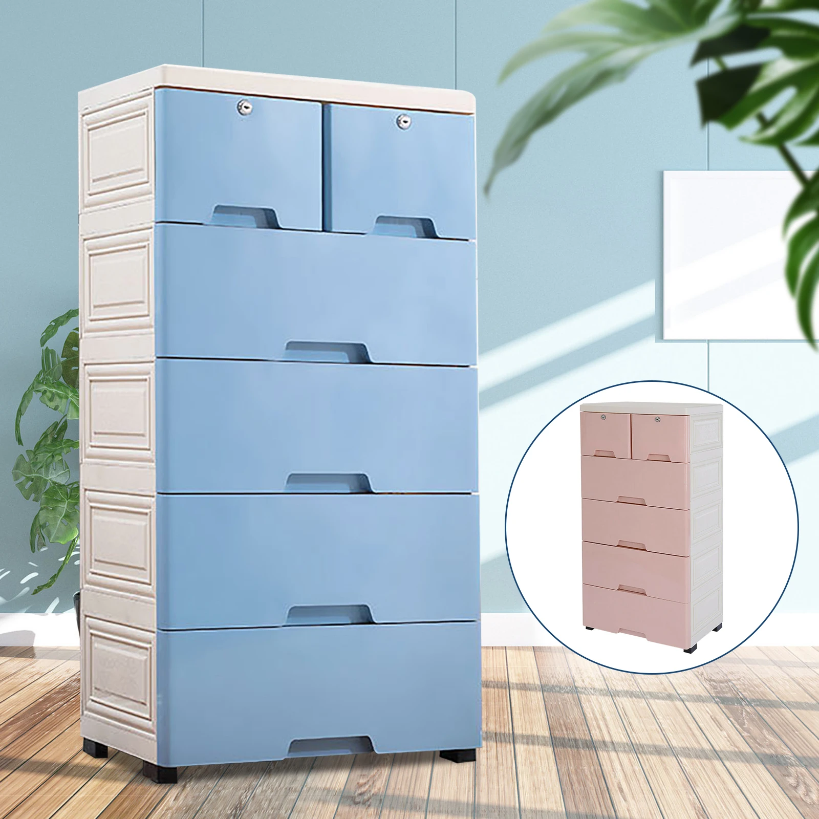 

50CM Wear Resistance Multifunction Storage Box 5-Story Easy to Clean Drawer Storage Cabinet for Storing Books and Snacks