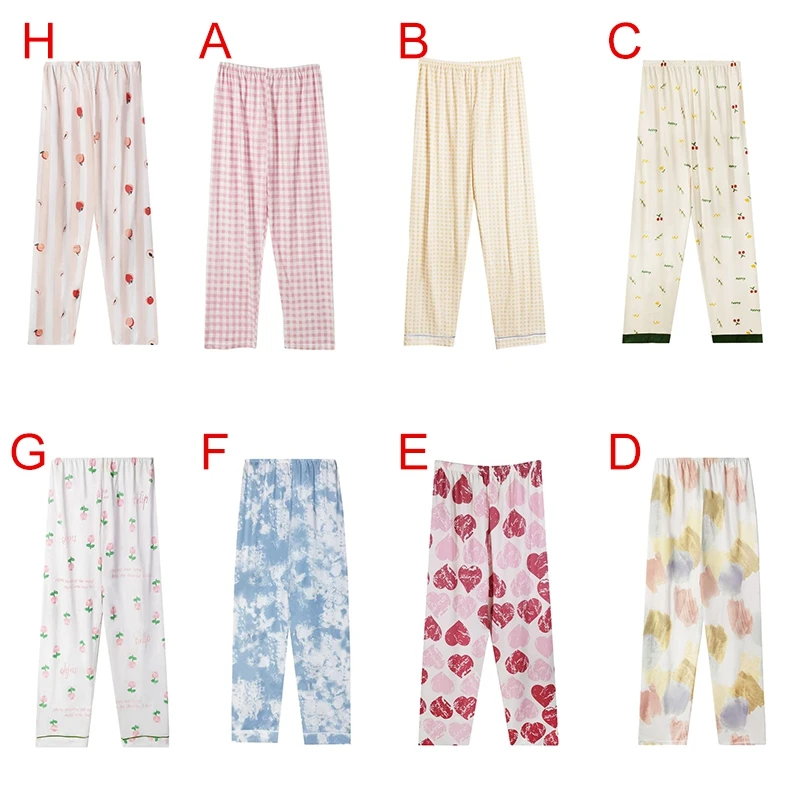 Loose Pajama Pants For Women Spring Autumn Casual Comfortable Print Thin Pants Plaid Long Pants Can Be Worn Outside