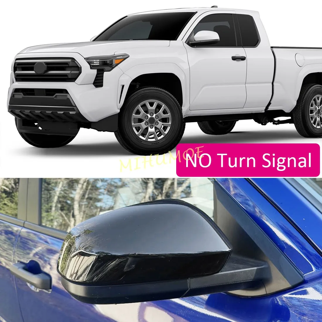 

Glossy Black Side Rearview Mirror Cover Caps Shell For Toyota Tacoma SR/SR5 Bz4x Solterra Premium 2023 2024 4Runner 2025 2026