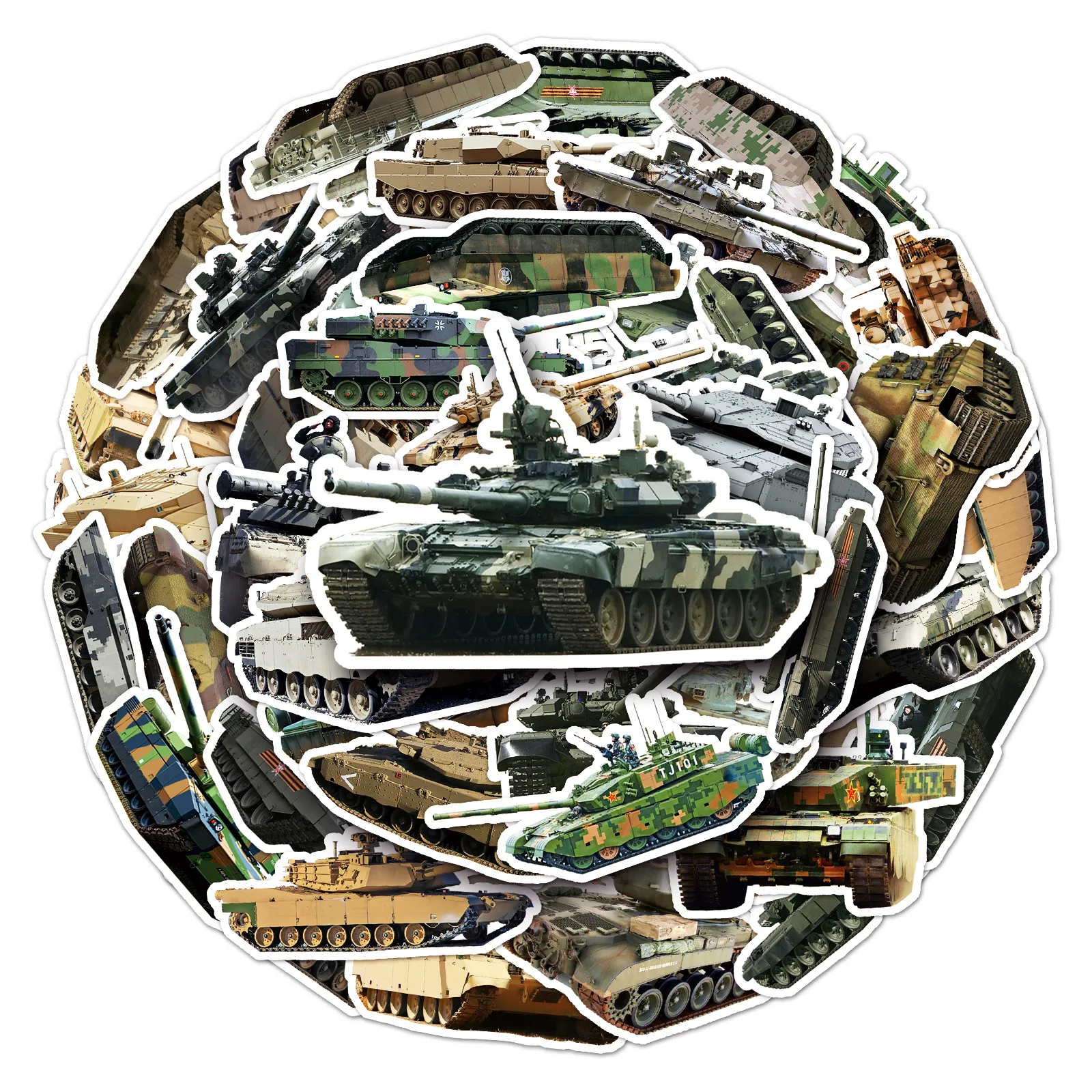 50pcs Tank Military Series Graffiti Stickers Suitable for Helmets Desktop Wall Decoration DIY Sticker Pack Wholesale