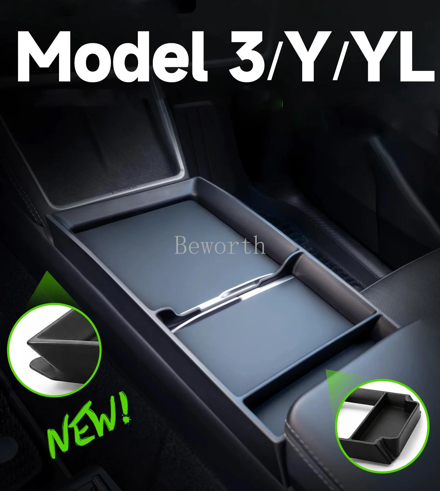 Für 2026 Tesla Model 3 Y YL Juniper Mittelkonsole Ladepad Silikon Anti-Rutsch Zentralsteuerungs-Schutzabdeckung Rahmen – Detail 2