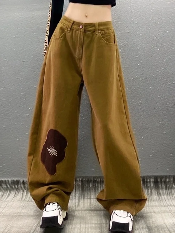 

2026 New Faion Retro ket Color Blo Утягивающие джинсы-бананы с высокой талией Повседневные джинсы с широкими штанинами и высокой талией