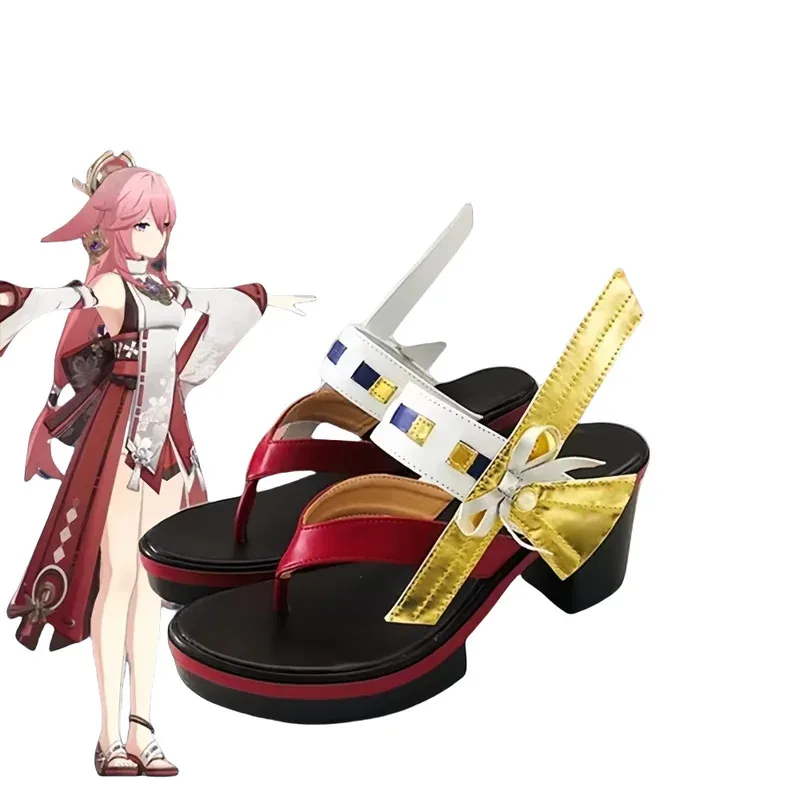 

GenshinImpact Yae Miko Обувь для косплея Аниме Китайский стиль Сапоги для игры на Хэллоуин