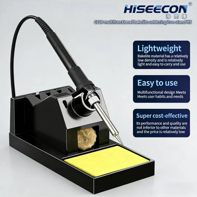 

Держатель для паяльника HISEECON из алюминиевого сплава с губкой для очистки, подставка для паяльной станции 936 BGA и инструментов для ремонта