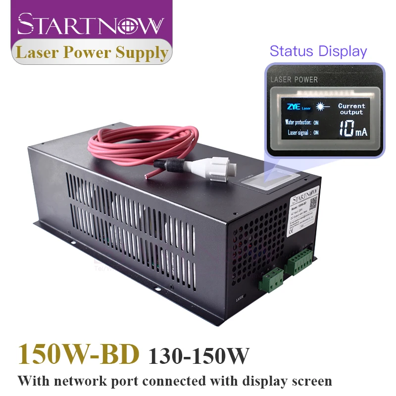Startnow Laser Power Supply 150W/180W-BD Matching130W 150W 180W CO2 Laser Tube Cut Engraving Machine With Display Screen Source