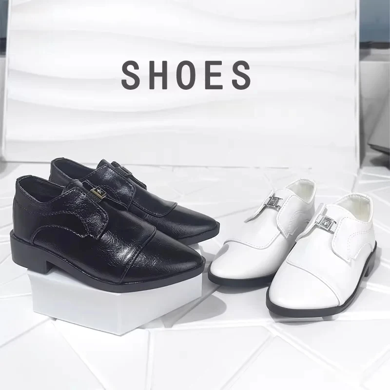 

Обувь для кукол BJD (dz75, id75, us75, dk75), модные туфли из искусственной кожи, черные и белые, аксессуары для кукол, подарок своими руками