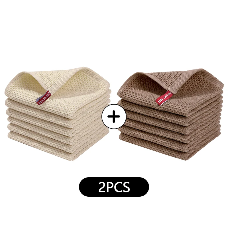 Hot Selling Pure Cotton Honeycomb Kitchen Square Towel Towel Set Easy to Clean with Hook Waffle Square Towel