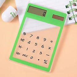 8 Digit Calculator Touch Screen Ultra slim Transparent Solar Stationery Clear Scientific Calculator use Student School Office