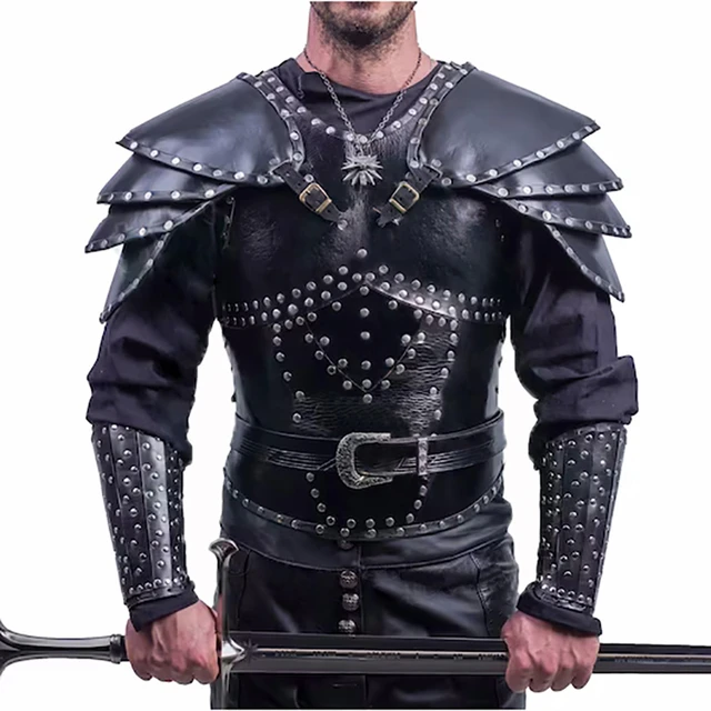 Medieval Viking Knight Shoulder Chest Armor Set Steampunk Breastplate Cuirass Gothic LARP Pauldrons Geralt Witch Cosplay Costume AliExpress