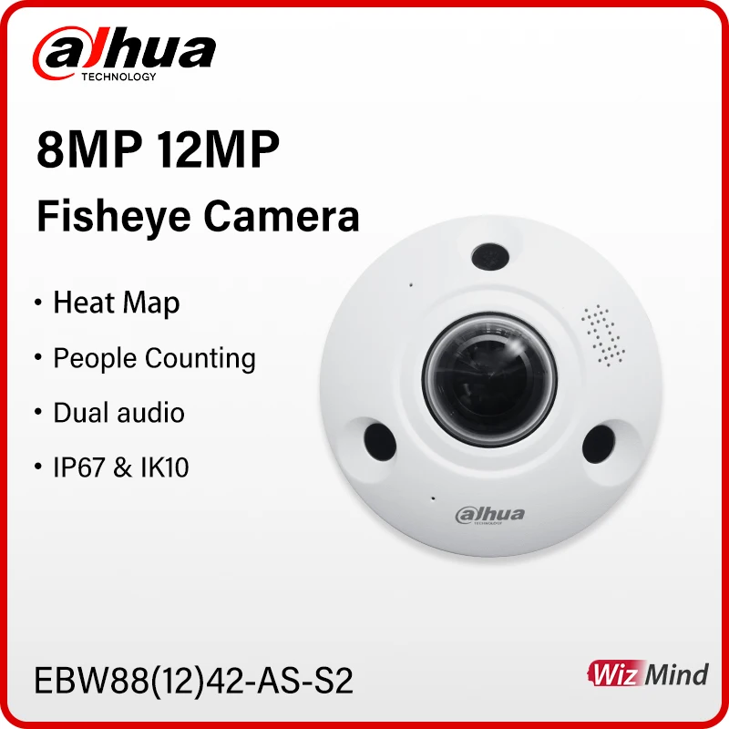 

Dahua 8MP 12MP Fisheye VR Camera WizMind Smart Ai 360° Surveillance People Counting Two-way Talk EBW8842-AS PoE+ EBW81242-AS-S2