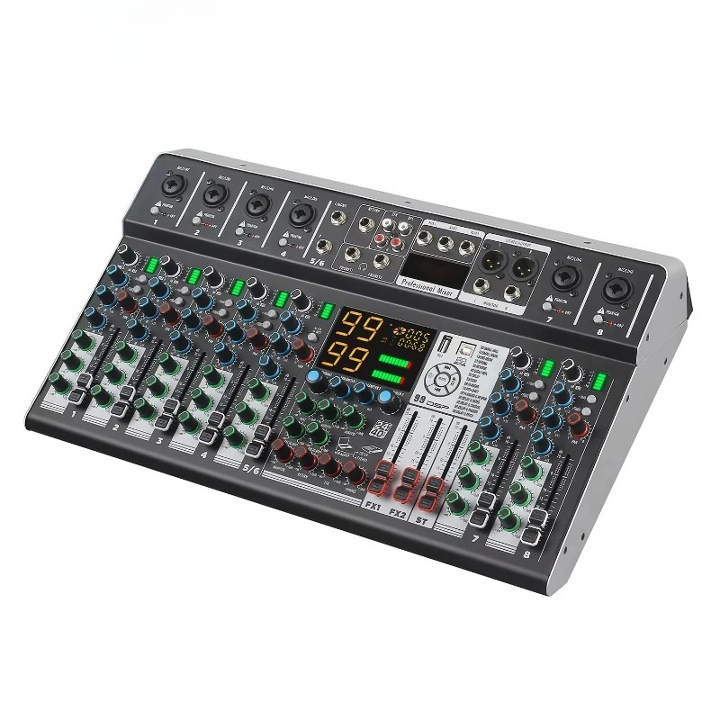 GAX-MS80 Built-in Dual-channel 99 DSP Digital Reverb Effects 6/8/10 Channel Professional Audio Console Mixer