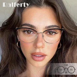 Ralferty 2025 New Women Eyeglass Frames Female Cat Eye Frame Blue Light Computer Glasses 0 Diopter Prescription Optical Eyewear