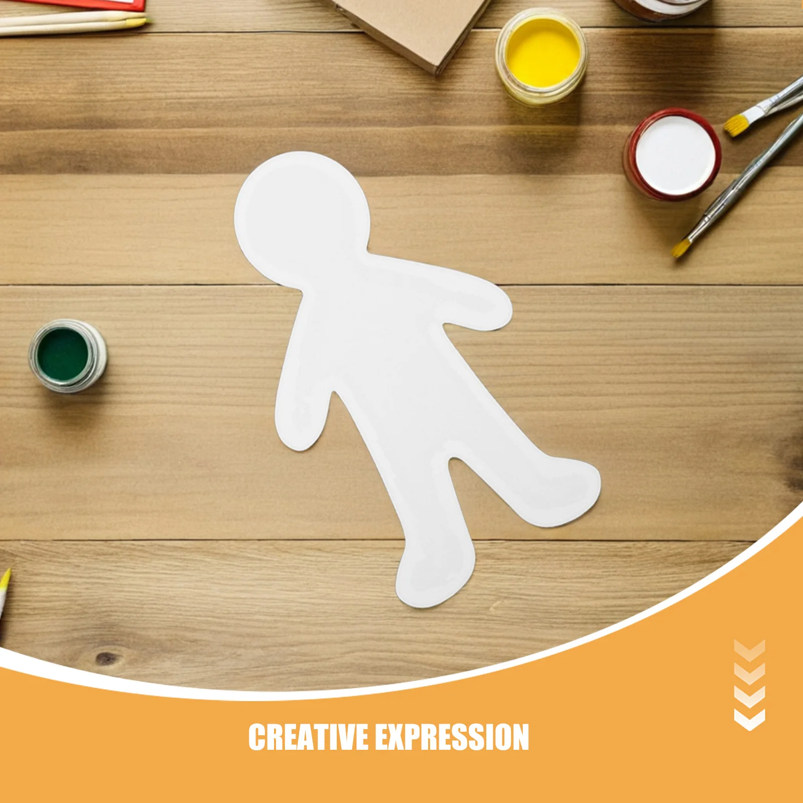 40개 무채색 종이 컷아웃 DIY 페인팅 유아 공예 게시판 예술 파티 용품 빈 사람 모양