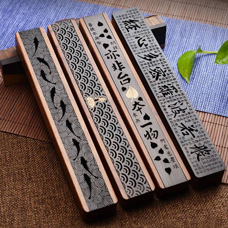 Black Wooden Incense Holder Incense Burner Traditional Chinese Type Wood Incense Burner Box Aromatherapy Censer For Home Office