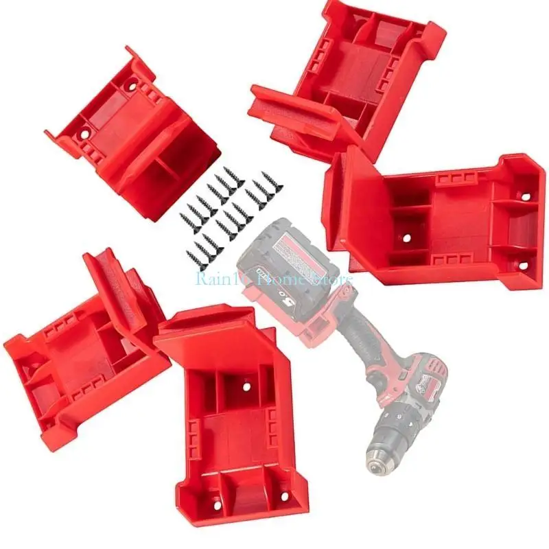 02DB 5Pcs 18V/20V Battery Wall Mount Holder Battery Base Bracket Storage Fixing