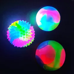 Glowing Ball Dog Toy LED Puppy Balls Flashing Elastic Ball Molar Toy Pet Color Light Ball Interactive Toys For Cats Small Dogs