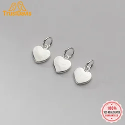 TrustDavis Real 925 Sterling Silver Pendant Handmade DIY Necklace Bracelet Romantic Heart Accessories Jewelry Wholesale HY725