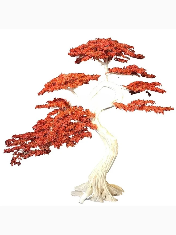 TTEmulational Red Maple Leaf Tree Large Indoor Hotel Sales Center Decorative Landscaping Fake Trees Decoration