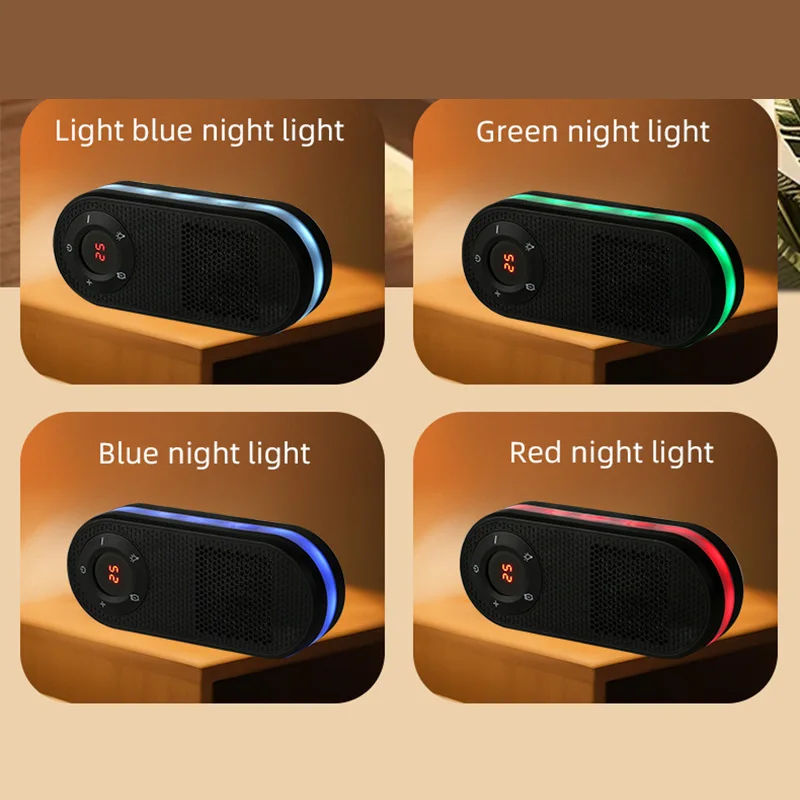 Mini Space Heater With Night Light Function Compact Portable Electric Heater Heater Remote Control Overheat Protection