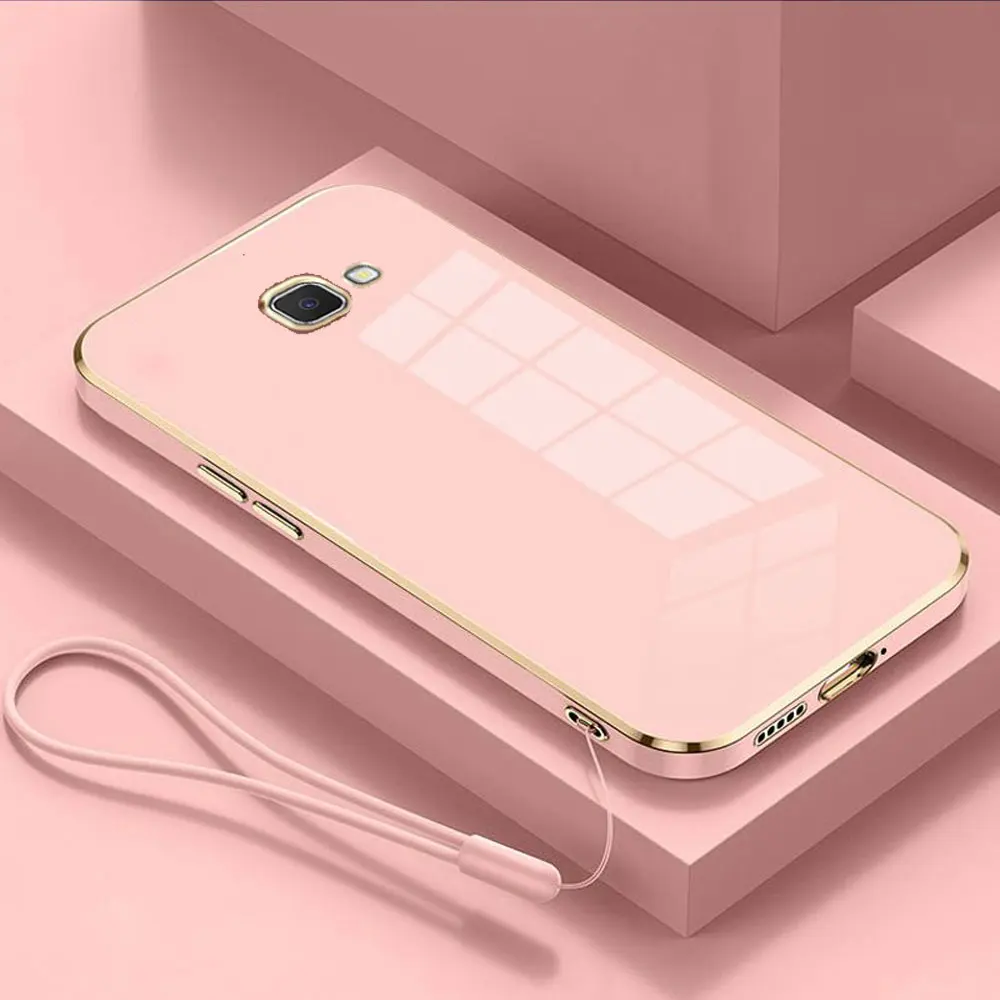 For Samsung Galaxy J7 Prime Case Camera Protection SM-G610 F Phone Case Samsung On7 2016 Cover Luxury Square Plating Shockproof