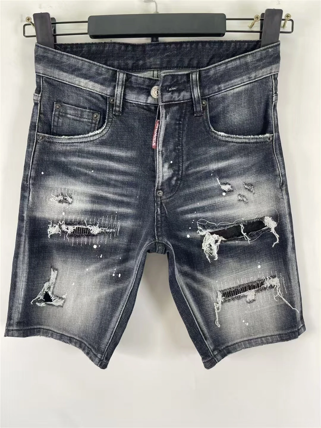 

Summer New Mens Ripped Jeans High-quality Men Denim Shorts Luxury Italy Style Street Fashion Slim Fit Stretch Skinny Jeans 44-54