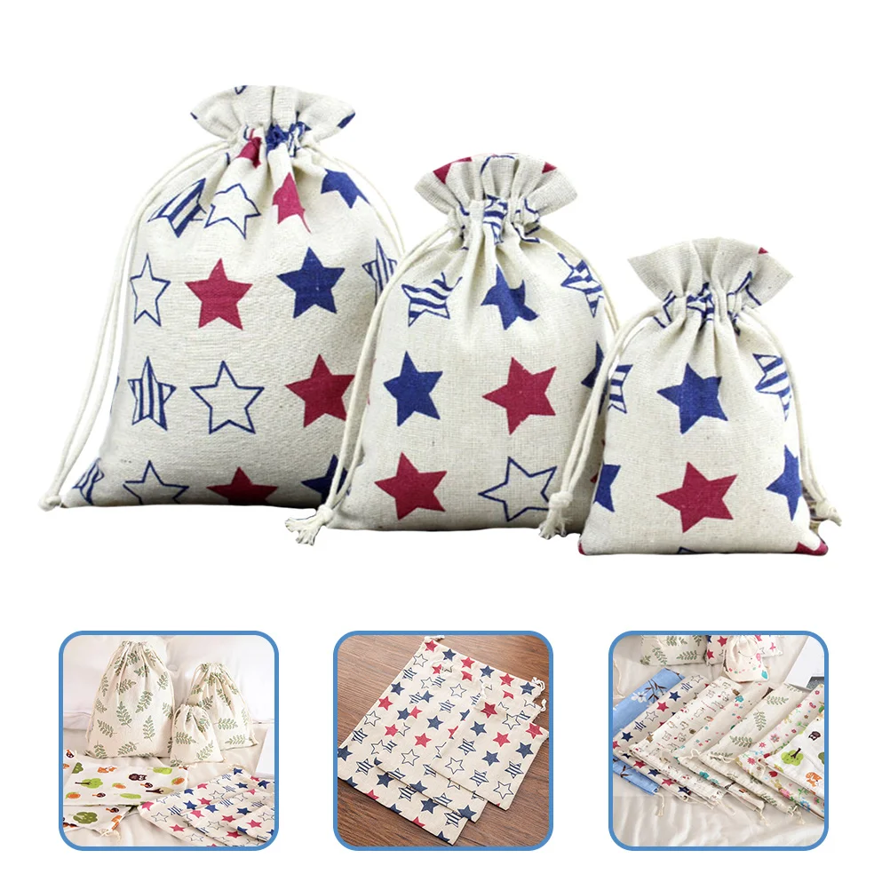 6 шт. мешочки на шнурке, хлопковые и льняные дышащие сумки для хранения одежды, носков, нижнего белья, органайзер для путешествий, домашний общежитие