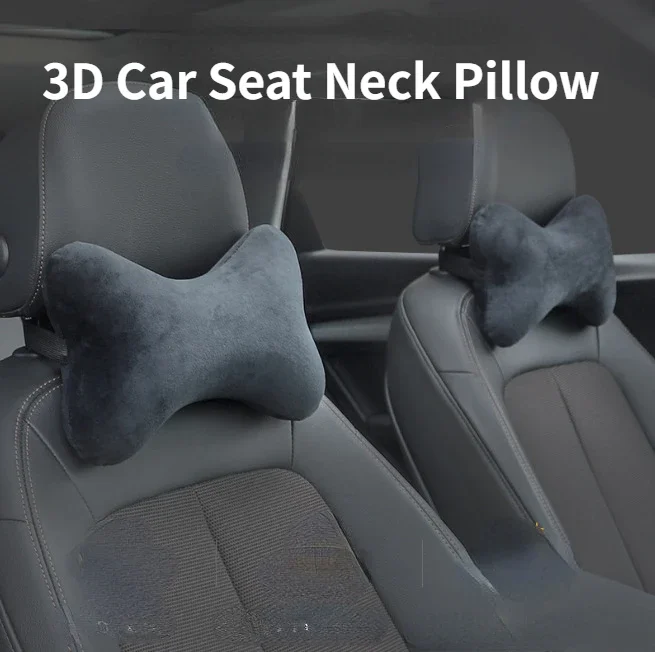 Car Neck Headrest Pillow Memory Foam Car Seat Neck Pillow Breathable Velvet Head Neck Support For Sleep Pillow Neck Rest Cushion