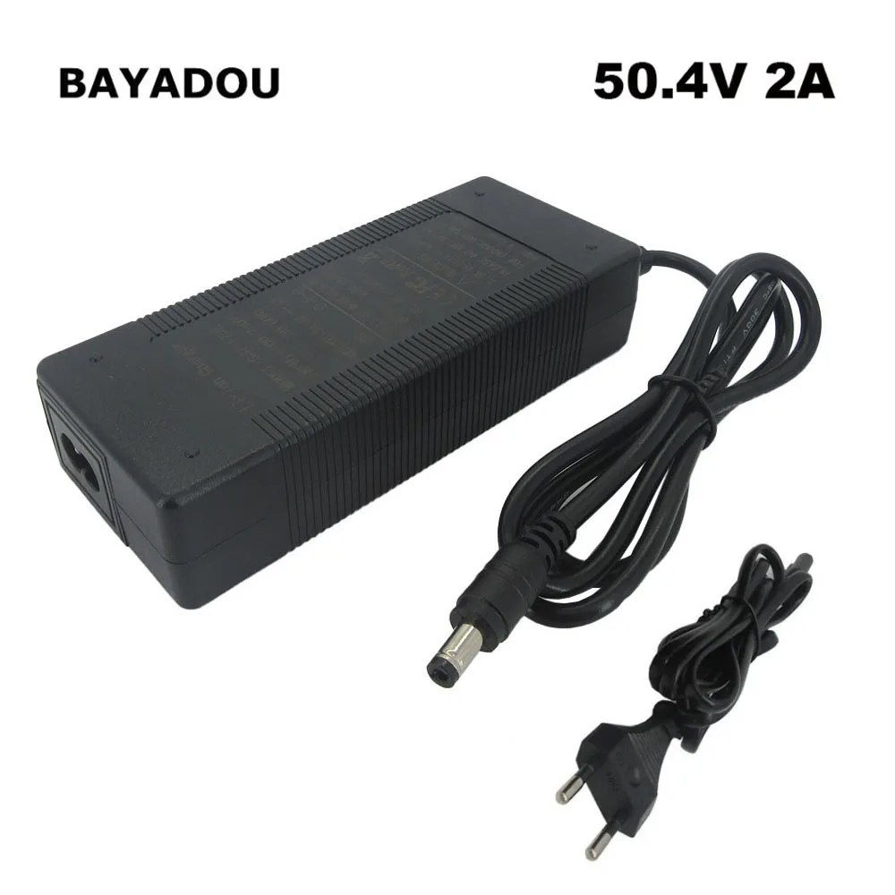 

50.4V 2A Lithium Charger 44V 44.4V 2A 12S 10AH 12AH 15AH 18AH 20AH Li-ion Battery Charger DC Port US EU UK AU Plug