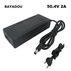 50.4V 2A Lithium Charger 44V 44.4V 2A 12S 10AH 12AH 15AH 18AH 20AH Li-ion Battery Charger DC Port US EU UK AU Plug
