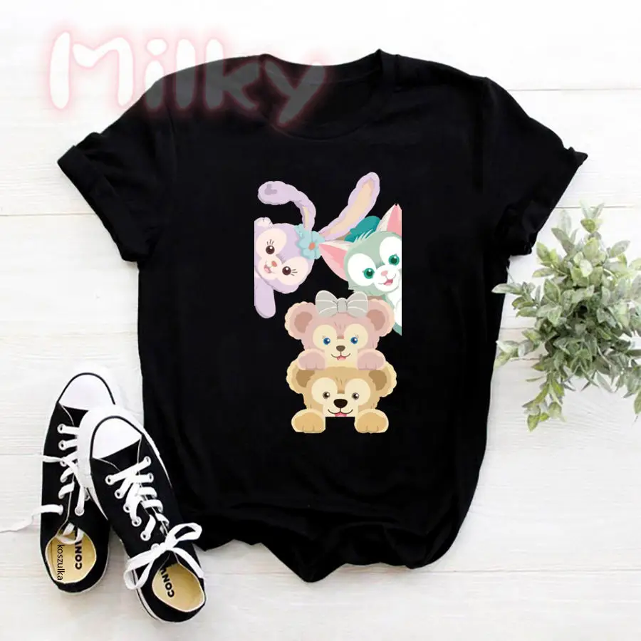 Tee Shirt Lady Clothes Top Short Sleeve Casual Tshirt Summer Female T Women Bear Duffy and Friends Graphic T-shirts Clothing