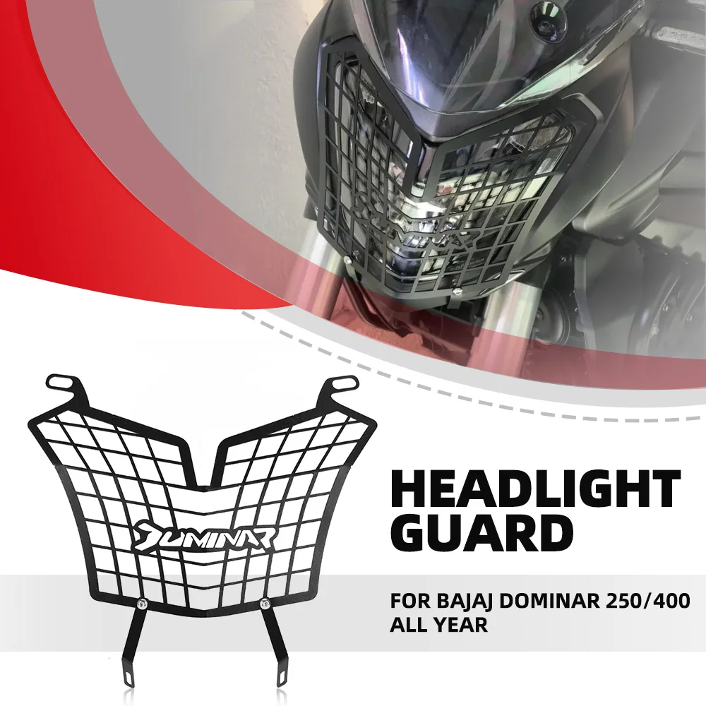 

Motorcycle Accessories Aluminium Headlight Guard Shield Headlamp Mesh Grille Cover Protector For BAJAJ DOMINAR 250/400 All YEAR