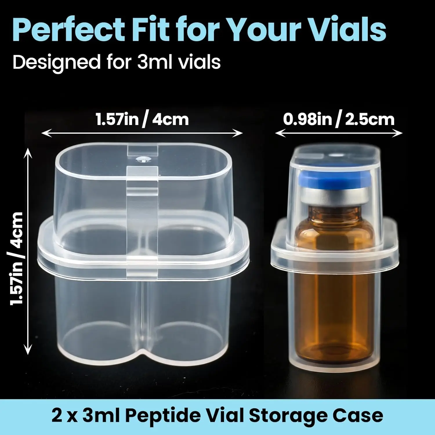 2pcs Mini Peptide Travel Box for Refrigerator, Small Bottle Storage Box, Portable Insulin and Peptide Storage Box