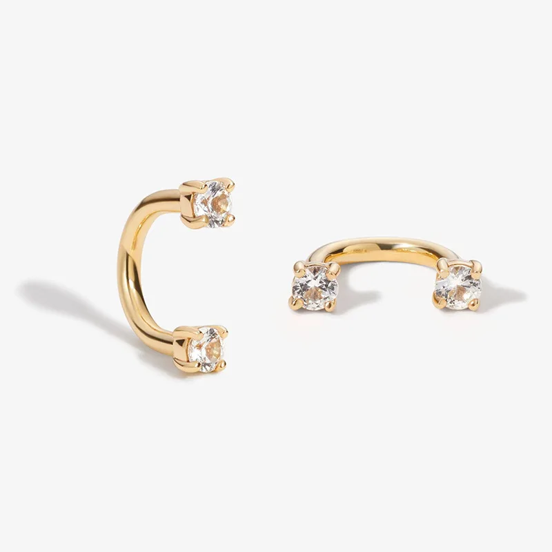 

Jenny&dave French Elegant S925 Pure Silver Zircon Personalized Niche Versatile U-shaped Ins Fashion Light Luxury Earrings 2026