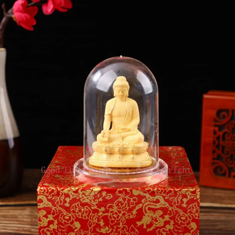 

50% off 2025 HOME OFFICE Company SHOP CAR TOP Efficacious Safety protection gold Sakyamuni BUDHDA ornament statue LUCK talisman