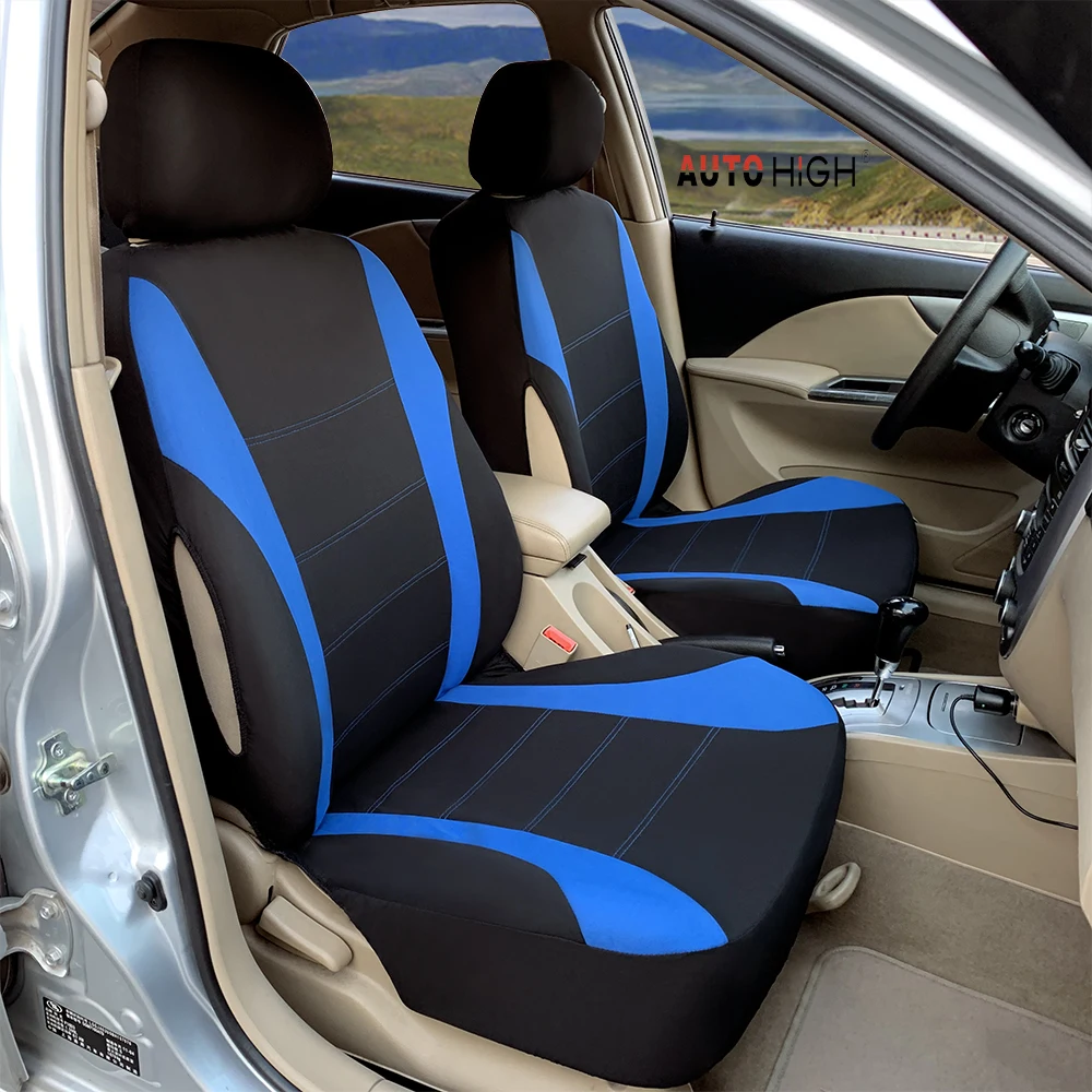 AUTO HIGH Universal Auto Seat Covers Full Set for Car Truck SUV Van Polyester Front & Rear Protector