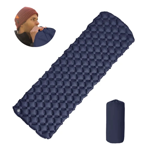 Imagen 2 del producto Colchoneta para dormir para acampar al aire libre, colchoneta plegable para dormir, colchón inflable para playa con almohadas, colchoneta de aire ultraligera para viajes y senderismo, nuevo