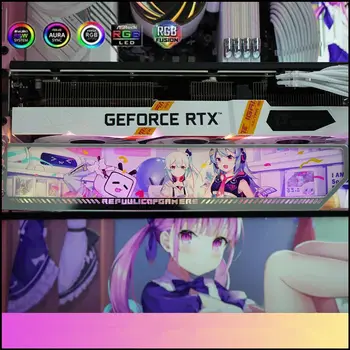 Držák pro RTX 3090 4090 RGB VGA, držák pro MOD 4080 4090 Anime GPU, dekorativní osvětlovací panel pro herní skříň pro PC, AURA SYNC 6 nejlepší prodej barevný grafický procesor - №3